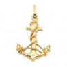 pendentif ancre polie avec corde travaillée en or jaune 18 carats C1303G