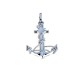 anchor pendant with rope in 18kt white gold C1438B