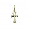 hollow fortune cross pendant in 18kt yellow gold C1439G