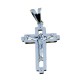 double plate cross pendant in 18kt white gold C1473B