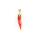 pendentif corne avec corail en or jaune 18 carats C3295G