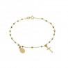 rosary bracelet with shiny grains in yellow gold BR1944G