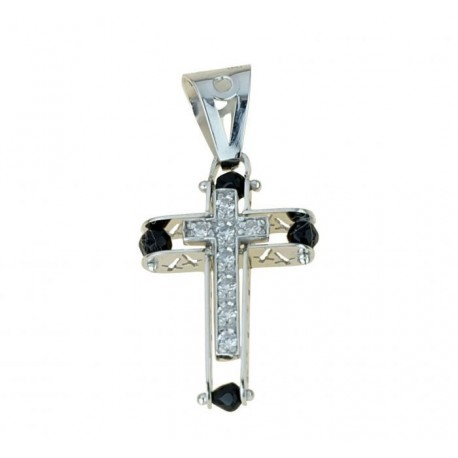 Pendentif croix double plaque C1511B