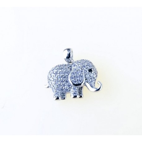 Rounded pavè elephant pendant C2838B