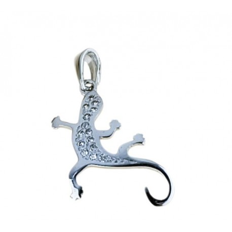 Gecko pendant with cubic zirconia C1402B