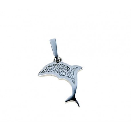 Pendentif dauphin avec zircon cubique C1399B