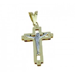 Pendentif croix double plaque C1479BG