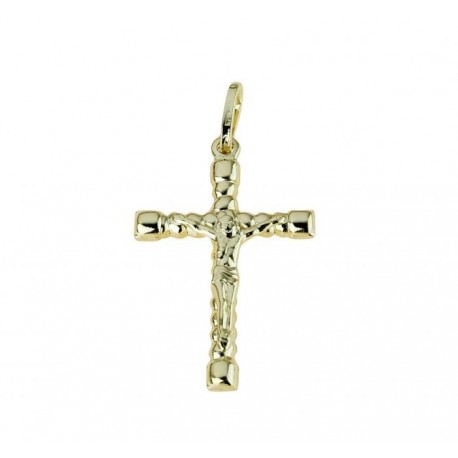 Pendentif croix en coffret travaillé avec le Christ C1550G