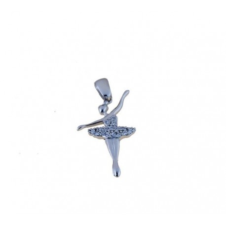 Pendentif ballerine zircon cubique P2792B