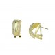 Half circle earrings with shiny and satin-finished clip and pin O2041BGR