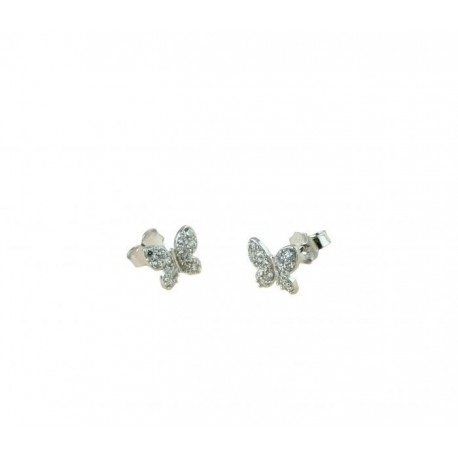 Earrings butterflies pavè with cubic zirconia O2128B