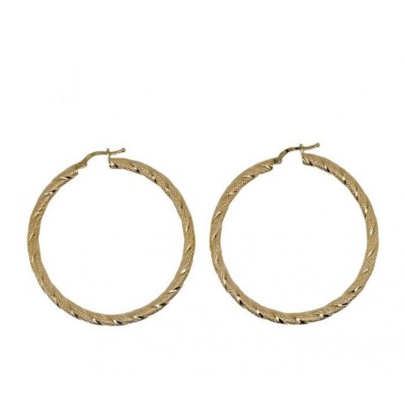 Boucles d'oreilles cercles brillants et moletés O3360G