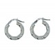 Shiny and knurled hoops earrings O3357B
