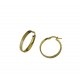 Flat dotted barrel hoops earrings with shiny edges O3252G