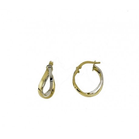 Boucles d'oreilles créoles double barillet O3206BG