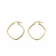 Boucles d'oreilles carrées avec barillet plat et brillant O3195G