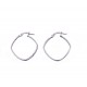 Boucles d'oreilles carrées avec barillet plat et brillant O3194B