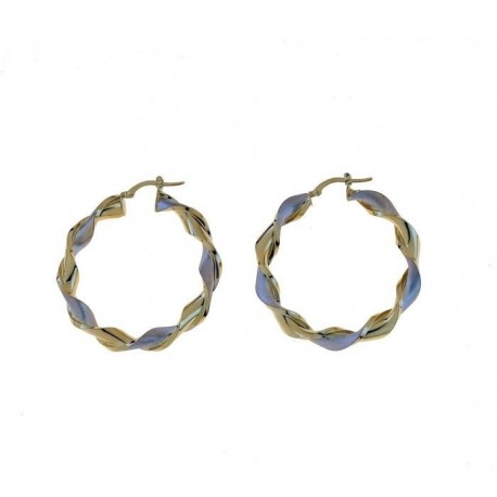 Bayonet hook barrel torchon hoops earrings O3110BG