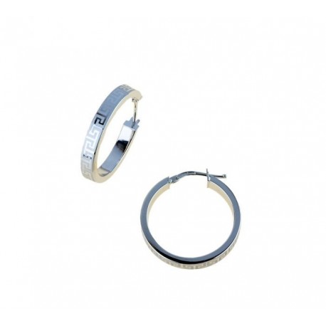 Boucles d'oreilles cercles avec grec O2652B