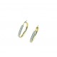 Wide band hoop earrings with glittery outer edge O2266BG