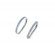 Wide band hoop earrings with oval glittered outer edge O2270B