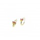 Circles earrings with enameled butterfly O2349G