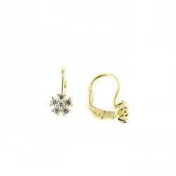 Boucles d'oreilles fleur avec zircon cubique O2833G