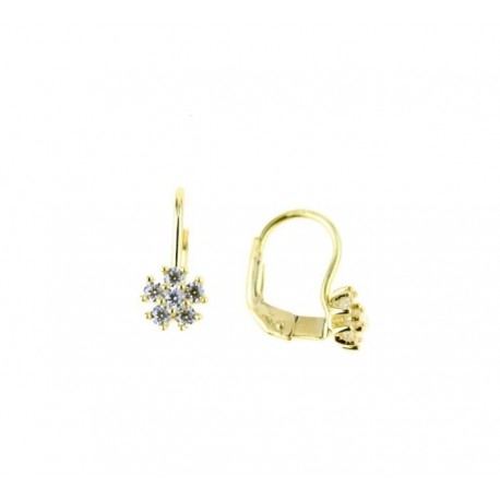 Flower earrings with cubic zirconia O2833G