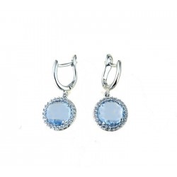 Earrings with light blue stone pendant O2842B