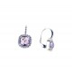 Earrings with purple stone and zircons O2841B