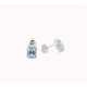 Earrings with light blue stone and cubic zirconia pave O2928B