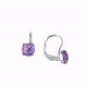 Boucles d'oreilles avec pierre violette O2848B