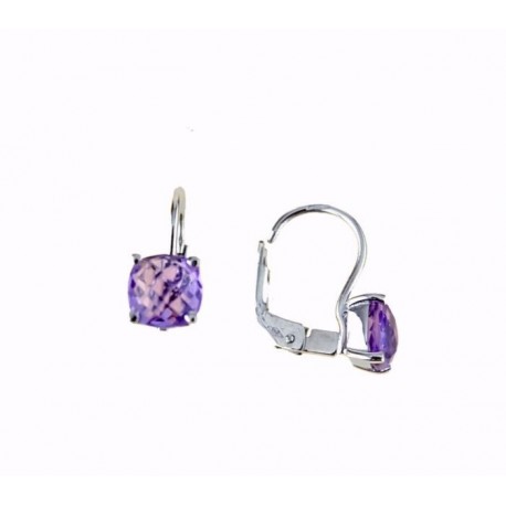 Earrings with purple stone O2848B