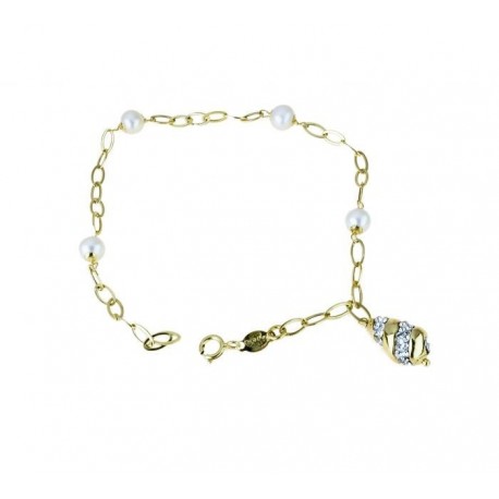 Bracciale con pendente a goccia e perle BR1021G