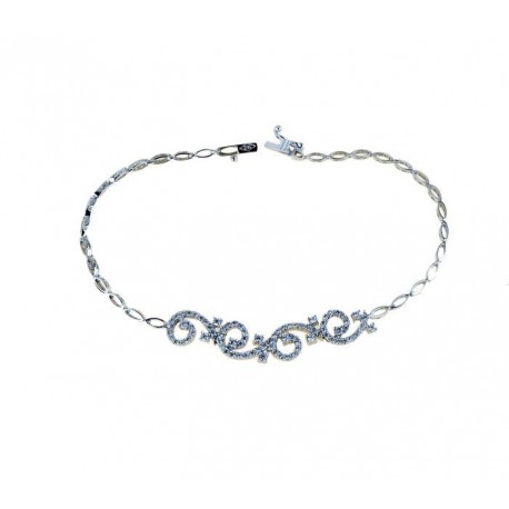 Bracciale catena con pavè di zirconi a scalare BR1156B