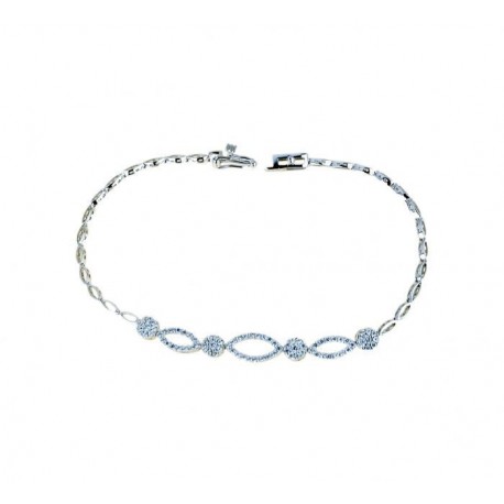 Bracelet chaîne pavé d'oxydes de zirconium gradués BR1157B