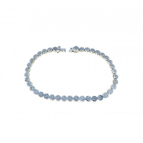 Chain bracelet with cubic zirconia pave BR1158B