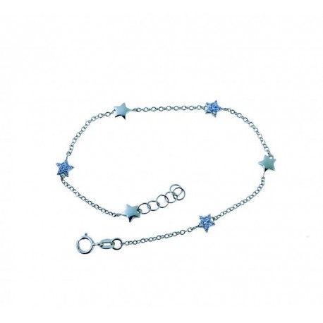 Rolo-Armband mit glänzenden Sternen und mit Zirkonia-Pavé BR3066B