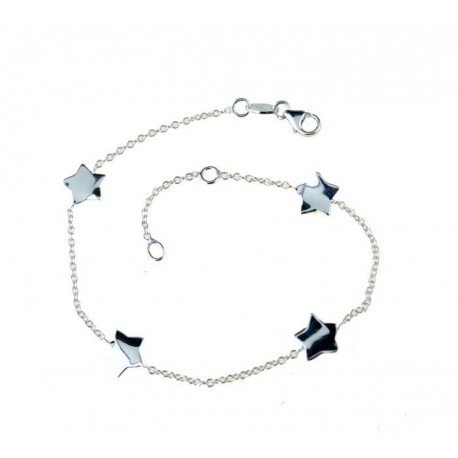 Bracelet with wavy plate stars BR2957B