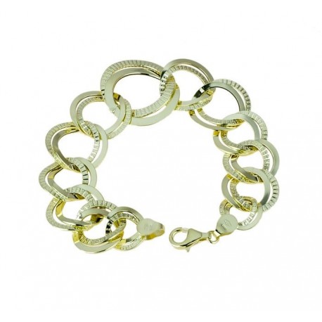 graduated chain bracelet with polished links BR946G