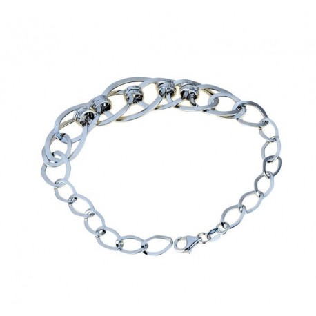 bracciale catena a scalare con maglie lucide lavorate BR951B