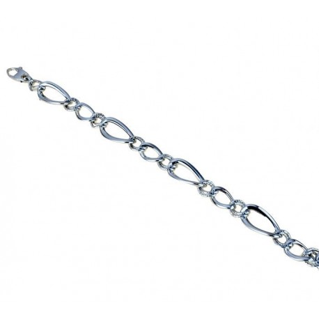 Bracciale a catena con maglie lucide e lavorate BR965B