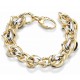 Chain bracelet with shiny and twisted alternating links BR974BC