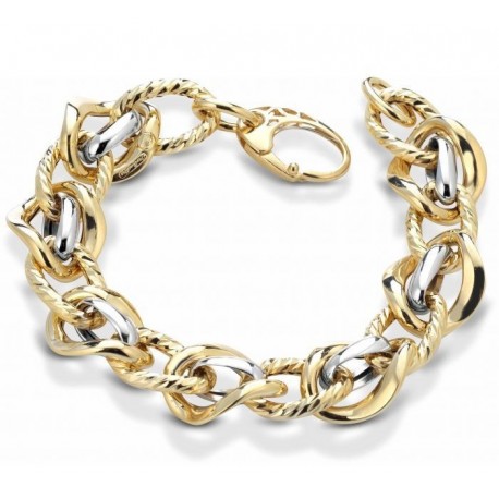 Chain bracelet with shiny and twisted alternating links BR974BC