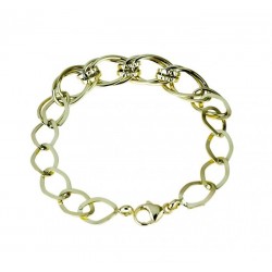 Bracciale catena a scalare con maglie ovali lucide e lavorate BR984G