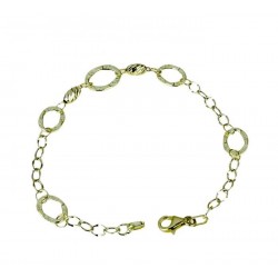 Bracciale catena con maglie tonde e sfere ovali lavorate BR997G