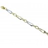 Chain bracelet with shiny and worked twisted oval links BR990BC