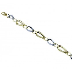 Chain bracelet with shiny and worked twisted oval links BR992BC