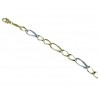 Chain bracelet with shiny and worked twisted oval links BR991BC