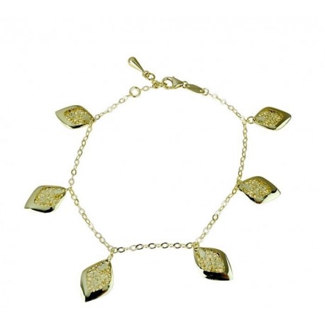 Bracciale catena con ciondoli romboidali pendenti BR998G